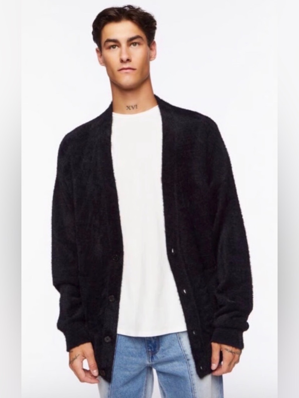 NWT Forever 21 Men’s Black Cardigan, size XL